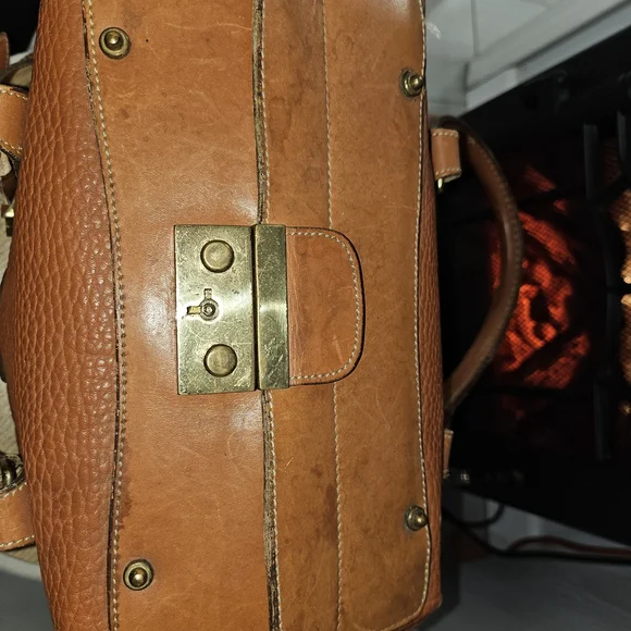 🦆Vintage Dooney & Bourke Doctor Bag Satchel British Tan Crossbody🦆 - Picture 4 of 11